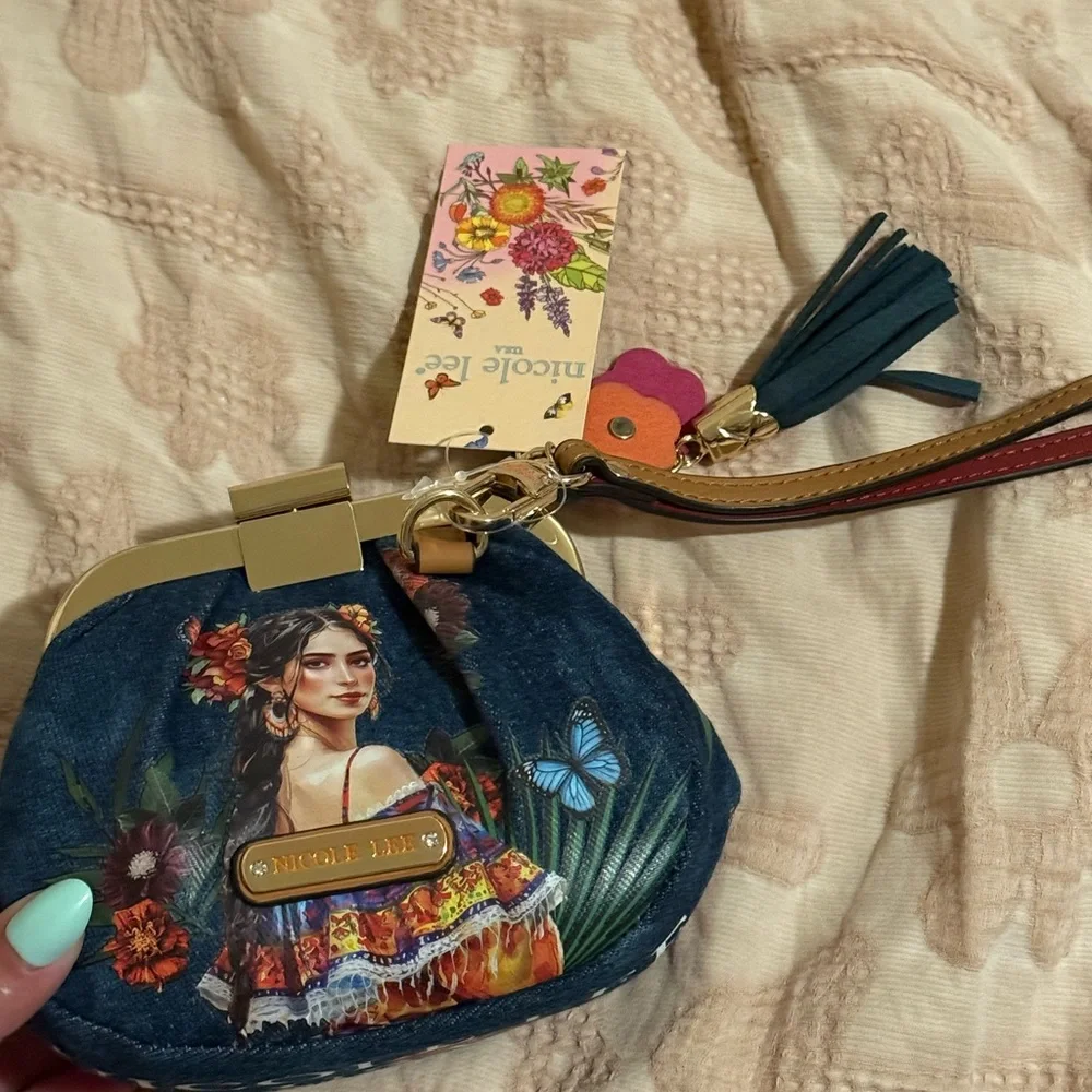 Nicole Lee Denim Blue  Wristlet - Picture 2 of 7
